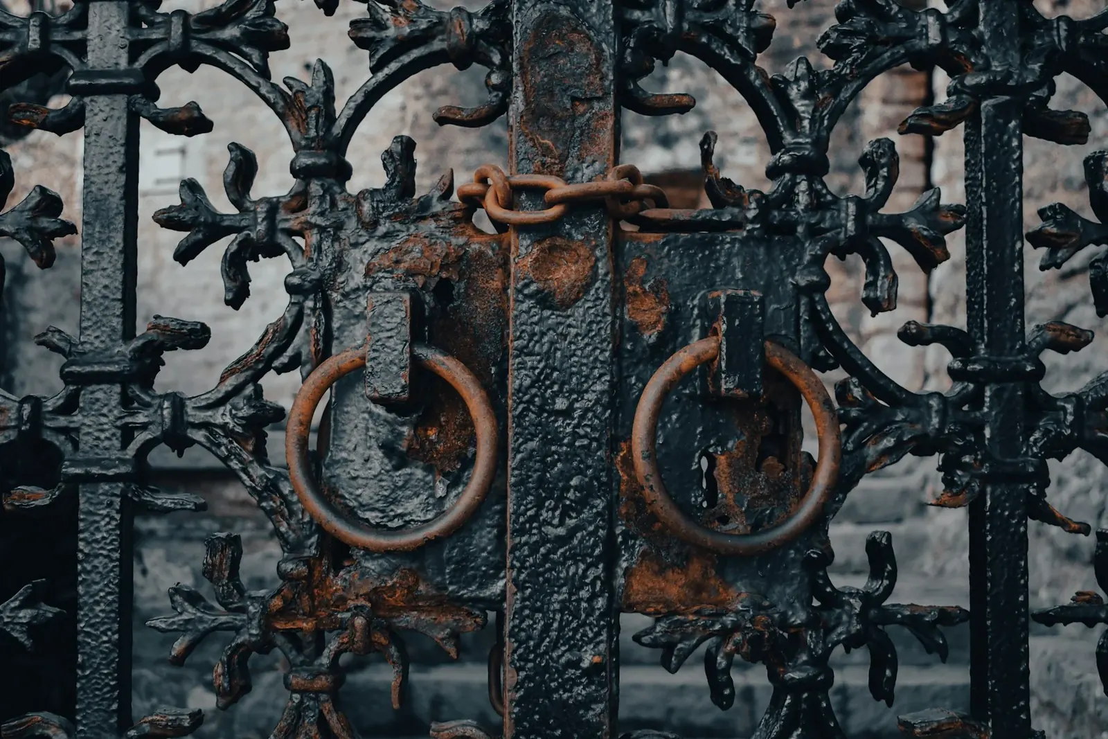 Gate Repair Louisville, KY, close up of a metal gate showing rust